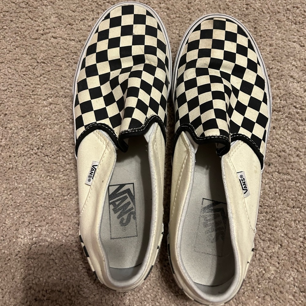 Black and white checkered Vans